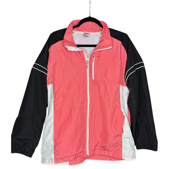 Women's JMS Pink Colorblock Windbreaker Outdoor Jacket - Size 16W - Picture 1 of 10